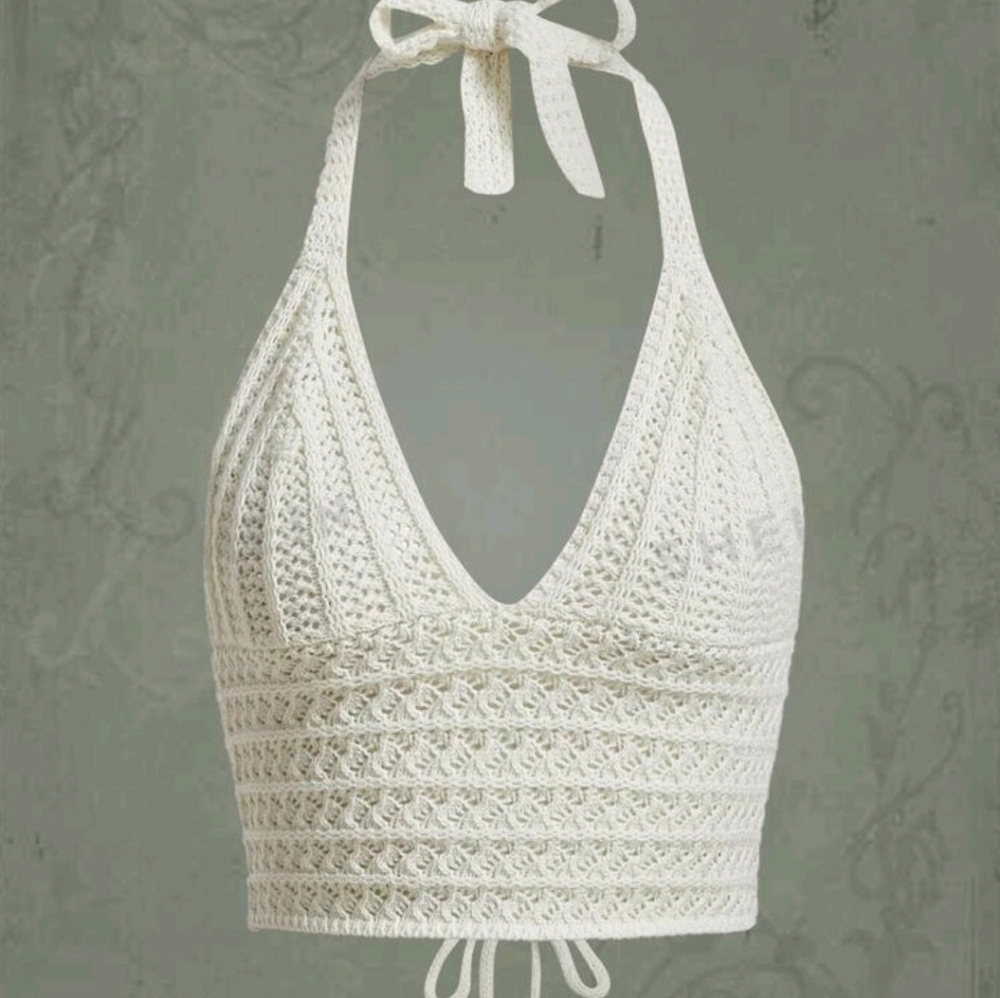 Brand new shein crochet halter top so cute